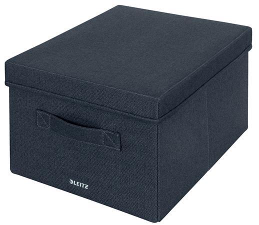 Úložný box, textilný, rozmer M, LEITZ "Fabric", zamatová sivá 1
