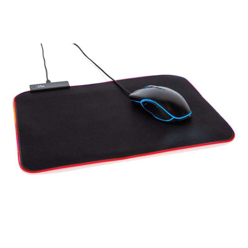 RGB herná podložka pod myš čierna 2