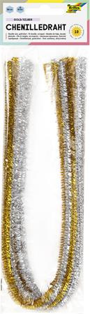 Žinilkové drôtiky, 50 cm, FOLIA, zlaté-strieborné 1