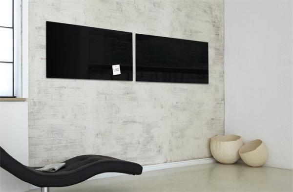 Magnetická, sklenená tabuľa, 46x91 cm, SIGEL "Artverum® ", čierna 3