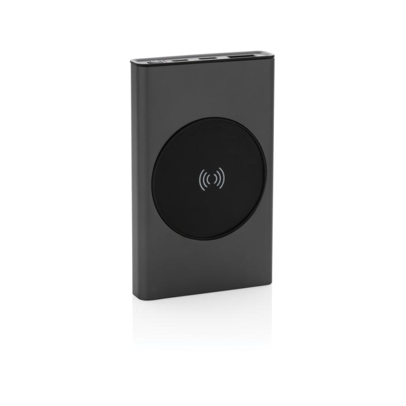 Powerbanka Terra 5000mAh s 5W Qi z RCS rec. hliníka a ABS sivá 4