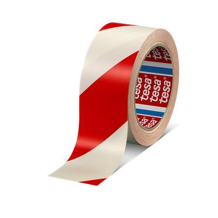 Vyznačovacia páska, 50 mm x 33 m, TESA "Professional", červená/biela 1