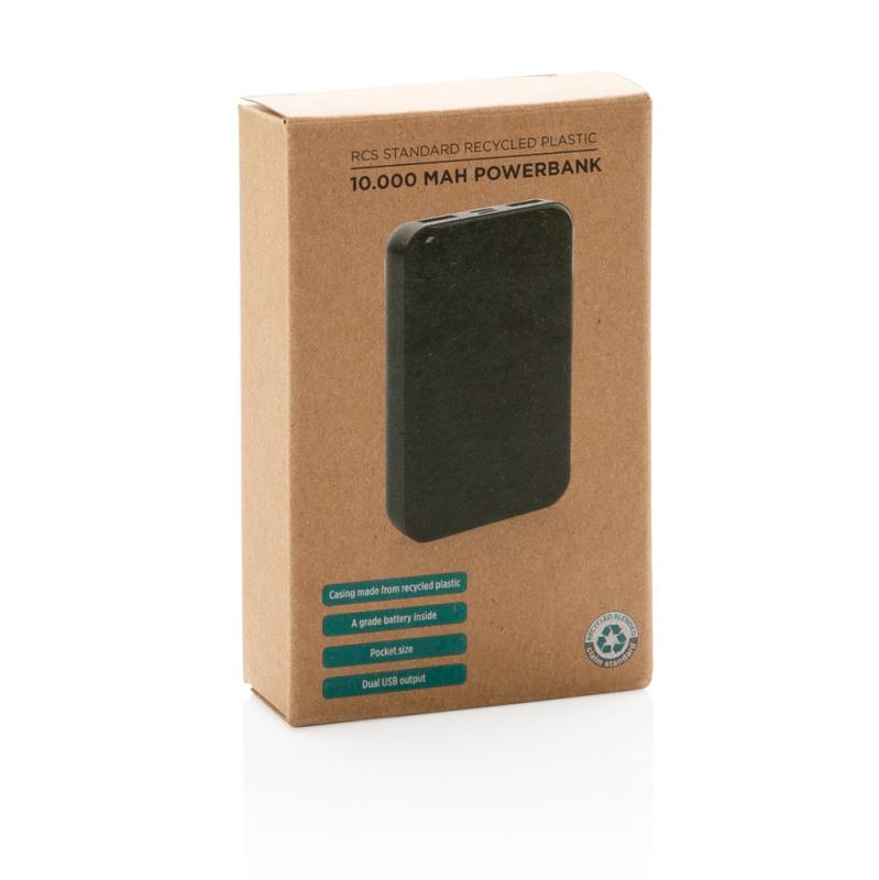 Powerbanka 10 000 mAh z RCS recyklovaného plastu čierna 13
