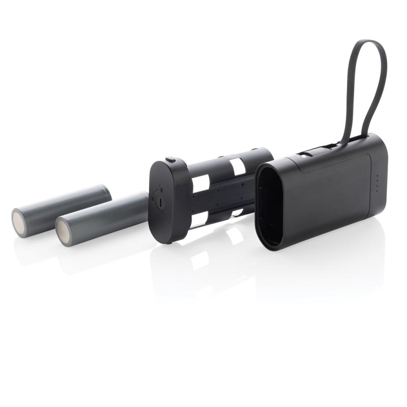 Powerbanka 10000mAh CycleCell s odnímateľnou batériou čierna 7