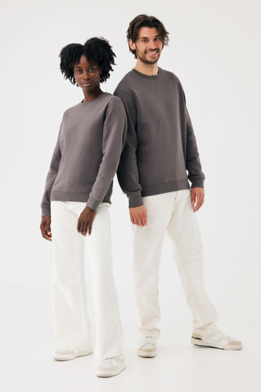 IQONIQ Toria Unisex mikina s okrúhl. výstrihom z rec. bavlny antracitová XXXL 16