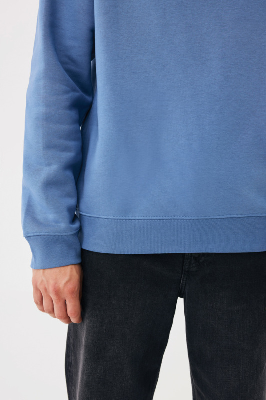 IQONIQ Toria Unisex mikina s okrúhl. výstrihom z rec. bavlny moon blue M 9