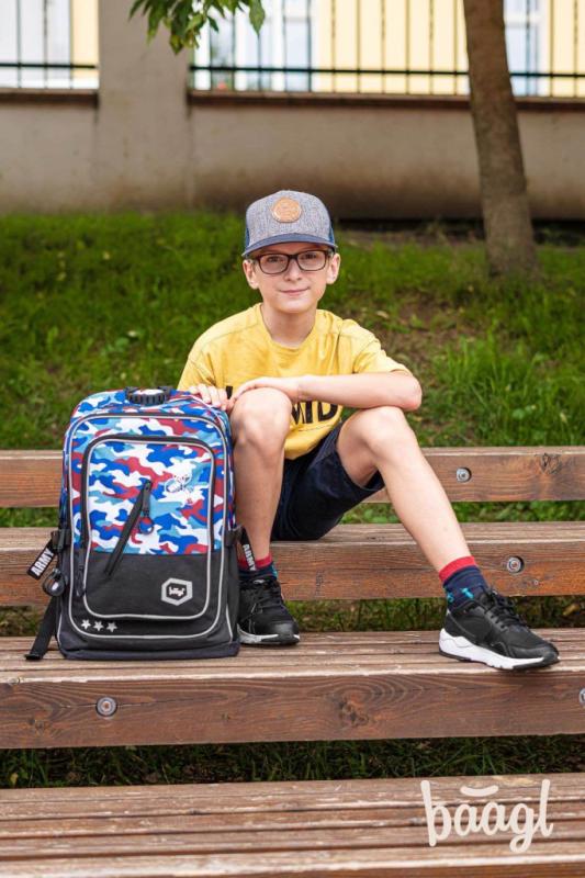 BAAGL Školský batoh Cubic Army 13
