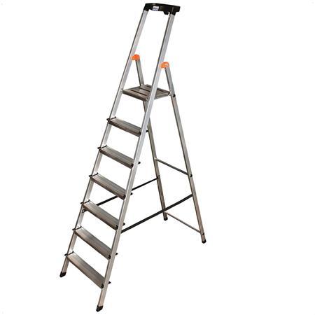 Jednostranný schodík, 7 priečok, hliníkový, KRAUSE "Safety" 1