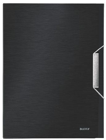 Doska s gumičkou, 30 mm, PP, A4, LEITZ "Style Jumbo", saténovo čierna 2
