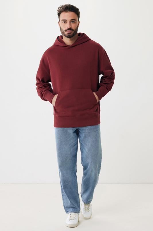 Mikina s kapucňou IQONIQ Yoho relaxed fit z recykl. bavlny vínovo červená XXS 11