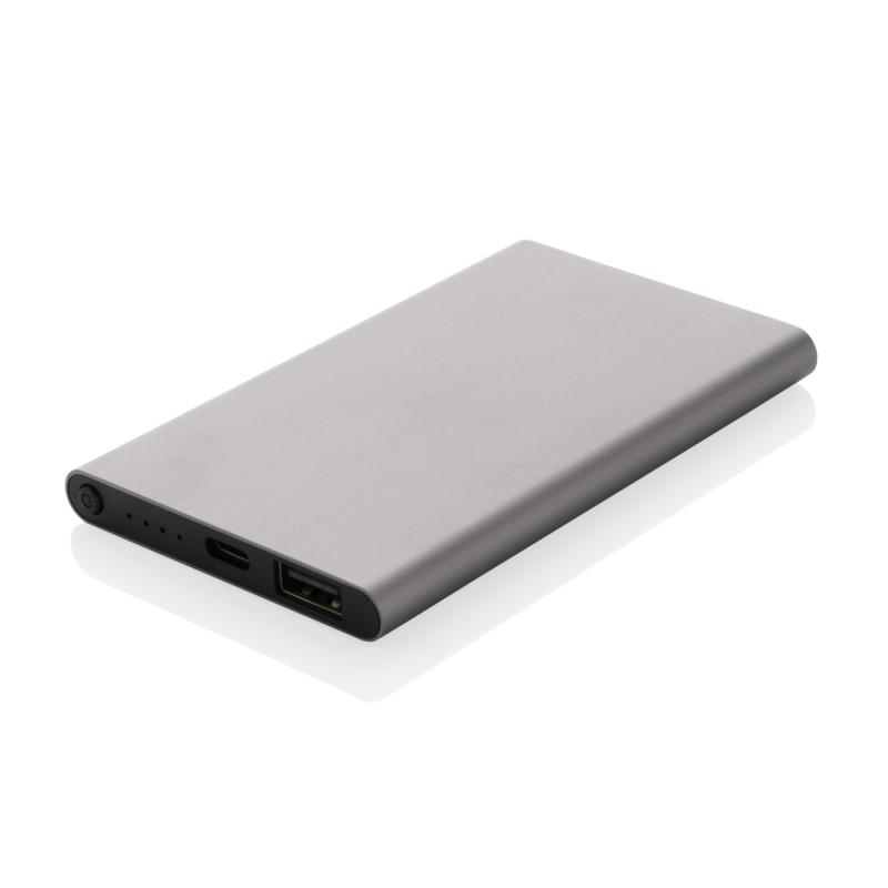 Powerbanka 4000mAh s USB C z RCS recykl. plastu a hliníka antracitová 1