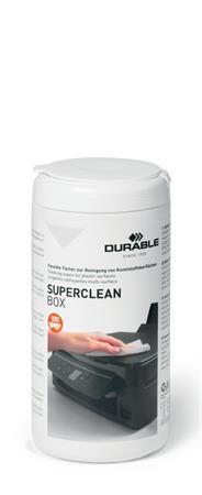 Čistiace utierky na plastové povrchy, 100 ks, DURABLE "SUPERCLEAN BOX 100" 1