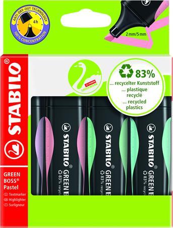 Zvýrazňovač, 2-5 mm, STABILO "Green Boss Pastel", 4 rôzne farby 2
