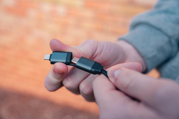 Zvinovací nabíjací kábel 6v1Terra 45W z RCS recykl. hliníka sivá 11