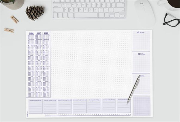 Podložka na stôl, 595x410 mm, trojročné a týždenné kalendárium, SIGEL 4