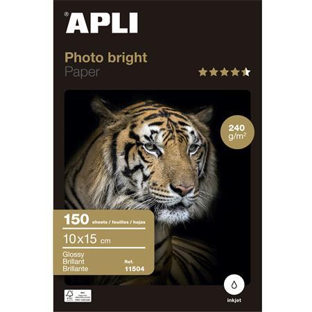 Foto papier, k atramentovým tlačiarňam, 10x15 cm, 240 g, lesklý, APLI "Photo Bright" 1