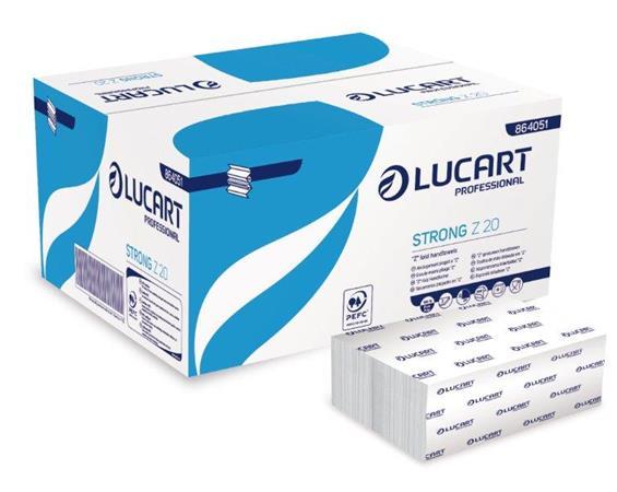 Papierové utierky, Z ohyb, 2-vrstvové, 200 listov, k dávkovačov Slim, LUCART "Strong", bie 1