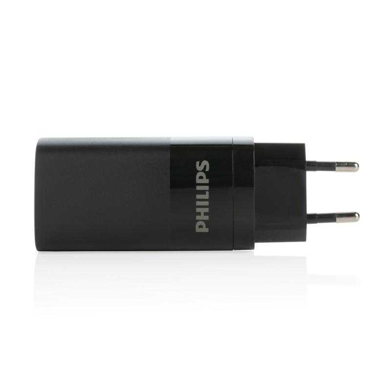 Philips 65W ultra rýchly PD 3-portový USB stenový nabíjačka čierna 1