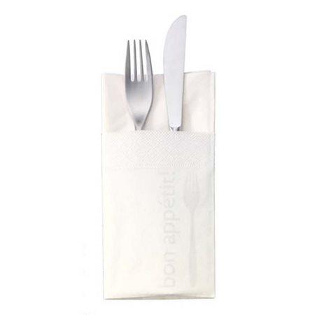 Servítky, 1/8 ohyb, 3-vrstvové, 39x40 cm, TORK "Soft Bon Appetit Cutlery Pocket", decor 2