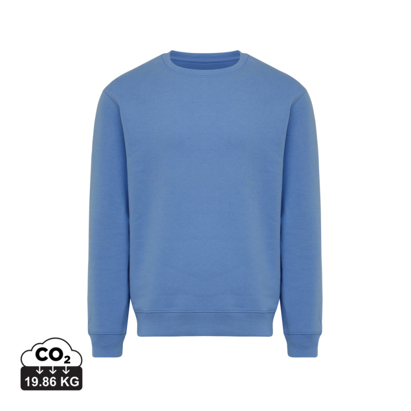IQONIQ Toria Unisex mikina s okrúhl. výstrihom z rec. bavlny moon blue XS