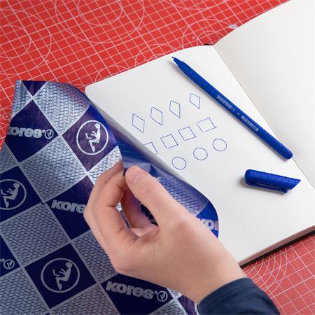 Uhľový papier, A4, ručný, KORES, 20 listov, modrá 3