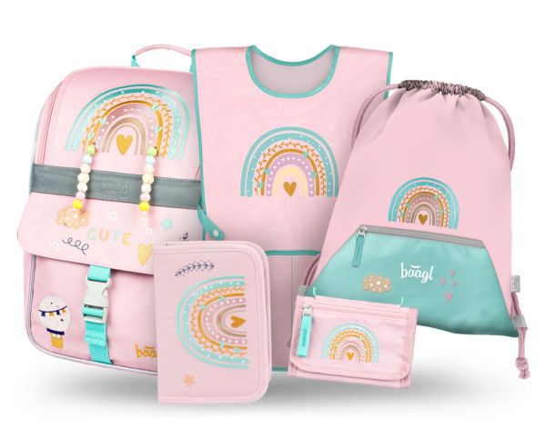 BAAGL SADA 5 Zippy Dúha: aktovka, peračník, vrecko, zástera, peňaženka
