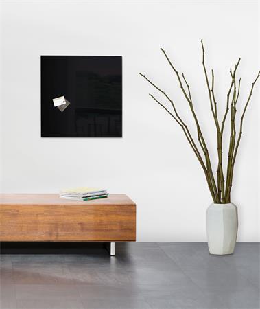 Magnetická sklenená tabuľa, 48x48 cm, SIGEL "Artverum® ", čierna 2