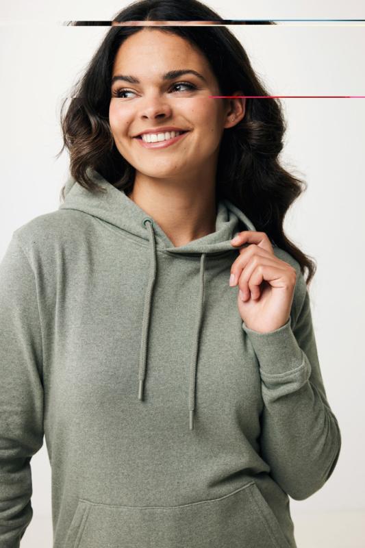 Nefarbená mikina s kapucňou IQONIQ Torres z recykl. bavlny heather green XL 18