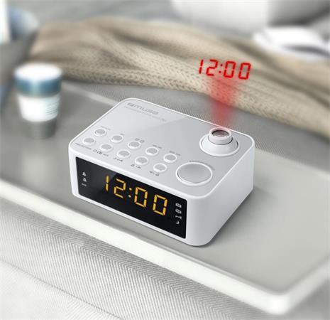 Rádiobudík, s projekciou času na stenu, MUSE, "M-178PW", biele 2