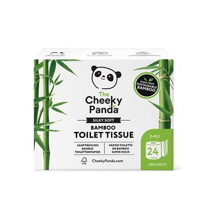 Toaletný papier, bambusový, 3-vrstvový, malý kotúč, 24 kotúčov, CHEEKY PANDA, biely 1