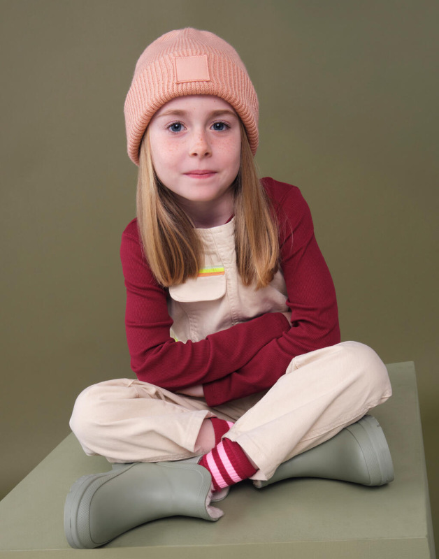 Kids Deep Cuffed Tonal Patch Beanie 2