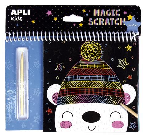 Škrabací zošit, APLI "Magic Scratch Winter", zimné vzory 1