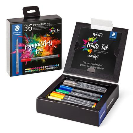 Sada štetcových popisovačov, STAEDTLER "Pigment brush 371", 36 rôznych farieb 2