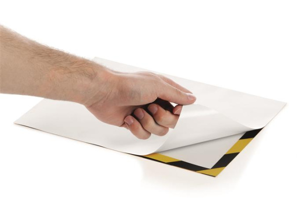 Informačný panel, A4, samolepiaca zadná strana, DURABLE "DURAFRAME SECURITY", žltý-čierny 4