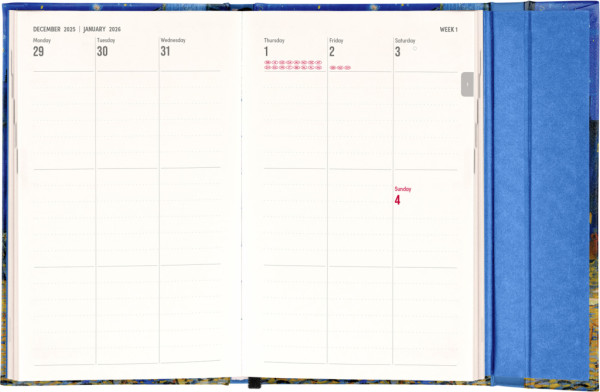 NOTIQUE Týždenný magnetický diár Vincent van Gogh 2026, 13 x 21 cm 1