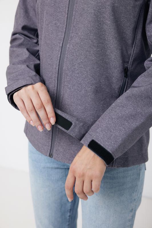 Dámska soft shell bunda IQONIQ Makalu z recykl. polyesteru vulcano heather grey XL 12