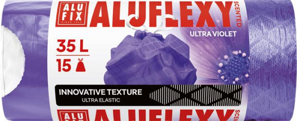 Vrecia na odpadky, zaťahovacie, LDPE, parfumované, 35 l, 15 ks, 53x53 cm, 20 µ, ALUFIX "Al 1