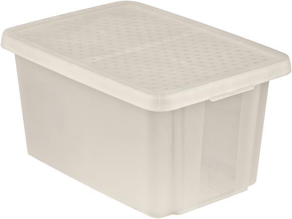 Odkladací box, s vekom, 45 l, priehľadný, CURVER "Essentials"