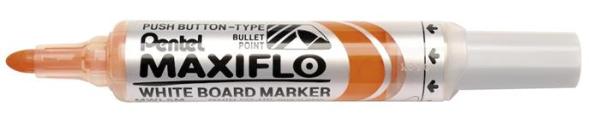 Popisovač na tabule, 2,5 mm, kužeľový hrot, PENTEL "Maxiflo MWL5M", oranžová 1