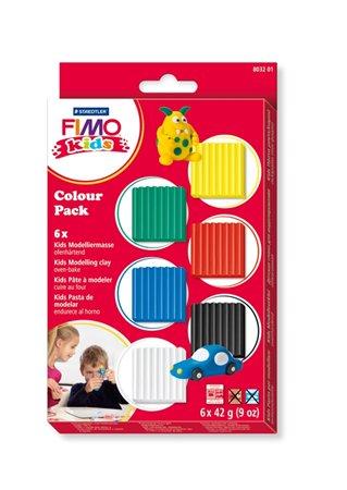 Modelovacia hmota, 6x42 g, FIMO "Kids Color Pack", 6 základných farieb 1