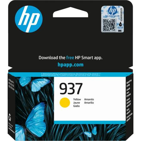 4S6W4NE Atramentová náplň pre tlačiarne OfficeJet Pro 9120e, 9130e, HP 937, žltá, 800 strá