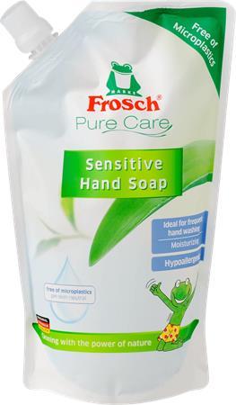 Tekuté mydlo náhradná náplň, 500 ml, FROSCH, "Pre citlivú pokožku" 1