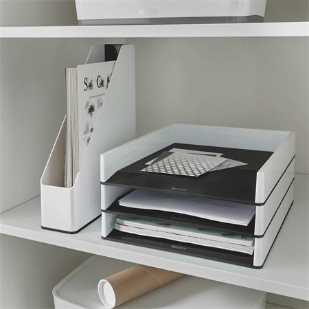 Zakladač, plastový, 73 mm, dvojfarebný, LEITZ "Wow", čierna 3