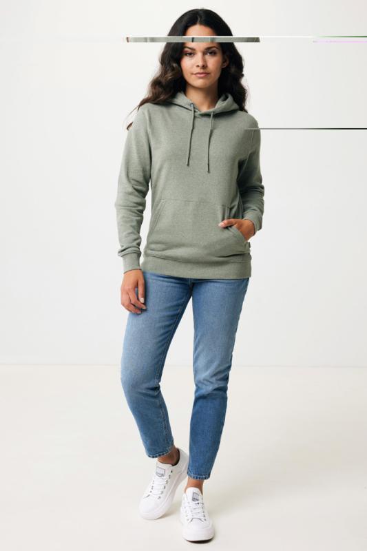 Nefarbená mikina s kapucňou IQONIQ Torres z recykl. bavlny heather green XXS 10