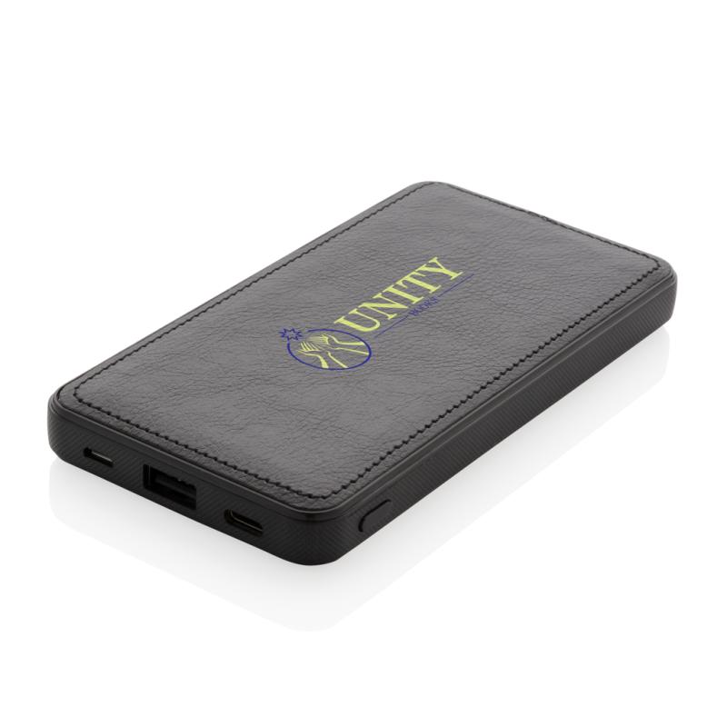 Powerbanka Tusca z PU 10 000 mAh čierna 7