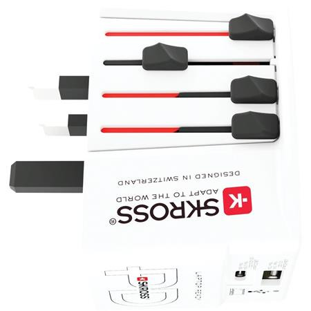 Adaptér pre svetových cestovateľov, 1xUSB-A, 1xUSB-C PD, 65W, USB-C kábel, SKROSS 2