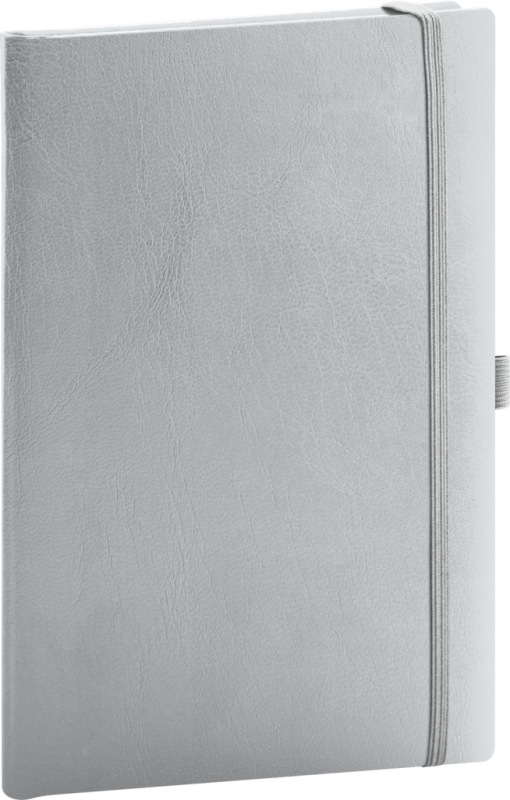 NOTIQUE Notes Balacron, strieborný, linajkovaný, 15 x 21 cm