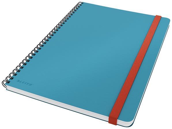 Špirálový zošit, B5, štvorčekový, 80 listov, LEITZ, "Cosy Soft Touch", matná modrá 3