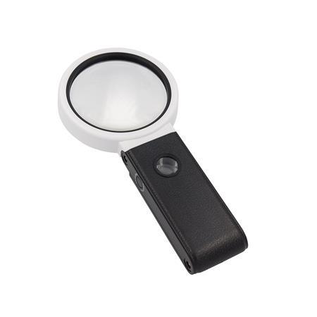 Lupa, 90 mm, so sklopným stojanom, LED svetlo, WEDO, čierna/biela 4
