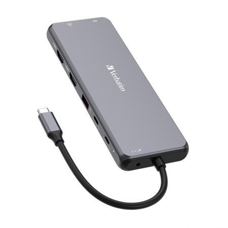 USB HUB, 2xUSB-C PD/2xHDMI/DP/6xUSB-A/RJ45/audio, VERBATIM 1